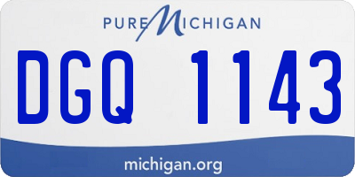 MI license plate DGQ1143