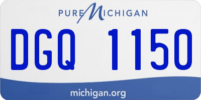 MI license plate DGQ1150