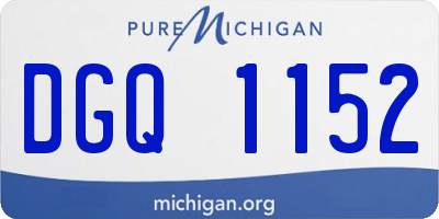 MI license plate DGQ1152