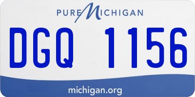 MI license plate DGQ1156