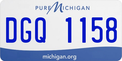 MI license plate DGQ1158