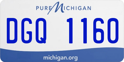 MI license plate DGQ1160