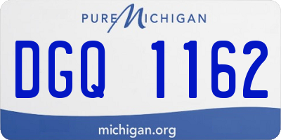 MI license plate DGQ1162