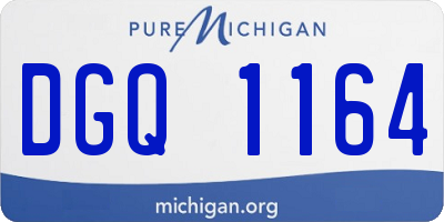 MI license plate DGQ1164