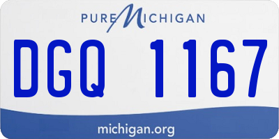 MI license plate DGQ1167