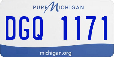 MI license plate DGQ1171