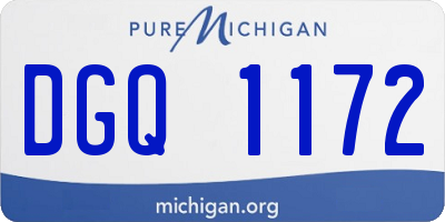MI license plate DGQ1172