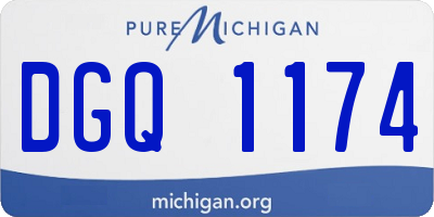 MI license plate DGQ1174