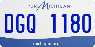 MI license plate DGQ1180