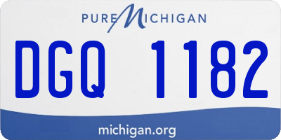 MI license plate DGQ1182