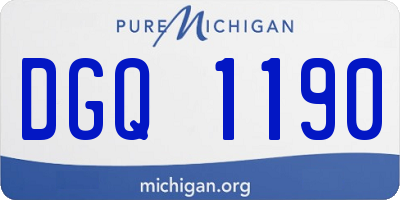 MI license plate DGQ1190