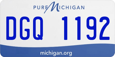 MI license plate DGQ1192