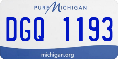 MI license plate DGQ1193