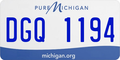 MI license plate DGQ1194