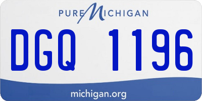 MI license plate DGQ1196