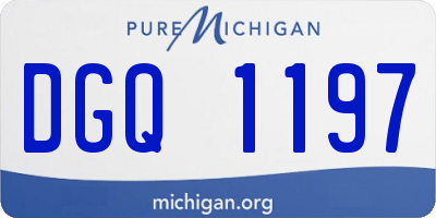 MI license plate DGQ1197
