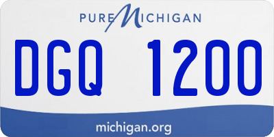 MI license plate DGQ1200