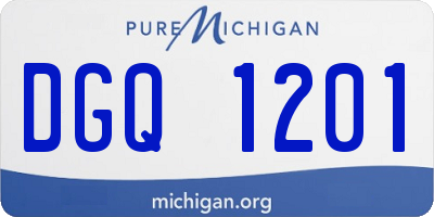 MI license plate DGQ1201