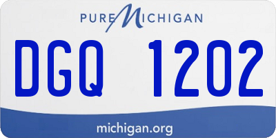 MI license plate DGQ1202