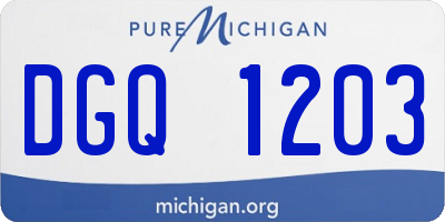 MI license plate DGQ1203