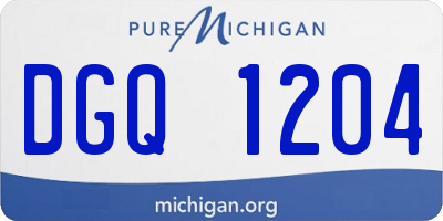 MI license plate DGQ1204