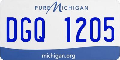 MI license plate DGQ1205