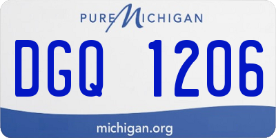 MI license plate DGQ1206