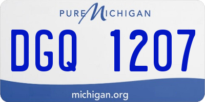 MI license plate DGQ1207