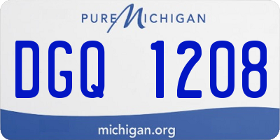 MI license plate DGQ1208