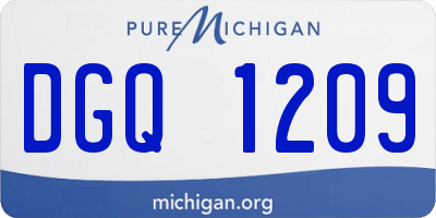 MI license plate DGQ1209