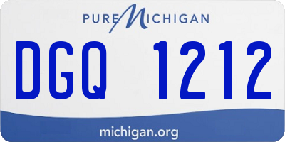 MI license plate DGQ1212