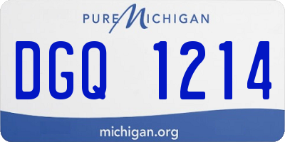 MI license plate DGQ1214