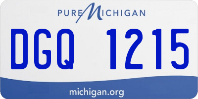 MI license plate DGQ1215