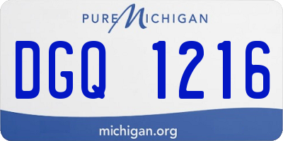 MI license plate DGQ1216