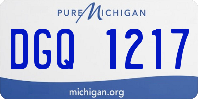 MI license plate DGQ1217