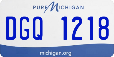 MI license plate DGQ1218