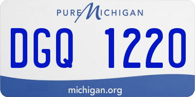 MI license plate DGQ1220