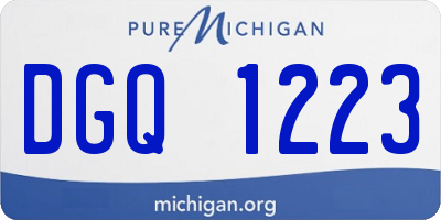 MI license plate DGQ1223