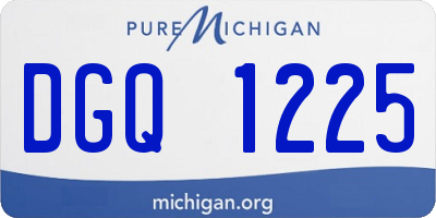 MI license plate DGQ1225