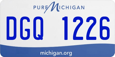 MI license plate DGQ1226