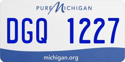 MI license plate DGQ1227