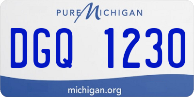 MI license plate DGQ1230
