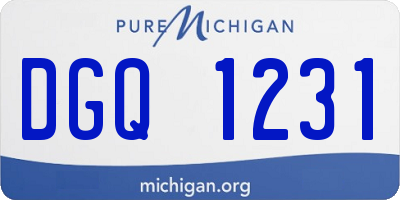 MI license plate DGQ1231
