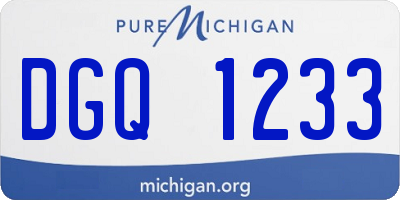 MI license plate DGQ1233