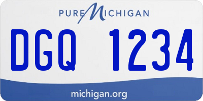 MI license plate DGQ1234