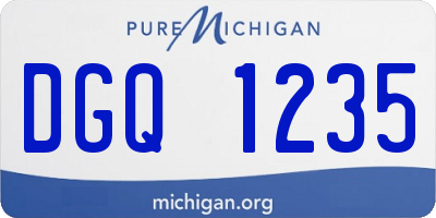 MI license plate DGQ1235