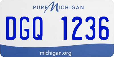 MI license plate DGQ1236