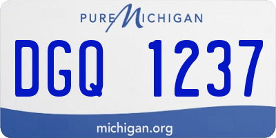 MI license plate DGQ1237