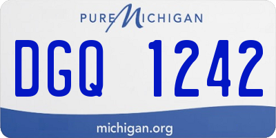 MI license plate DGQ1242