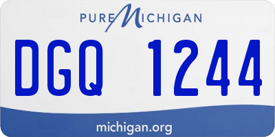 MI license plate DGQ1244